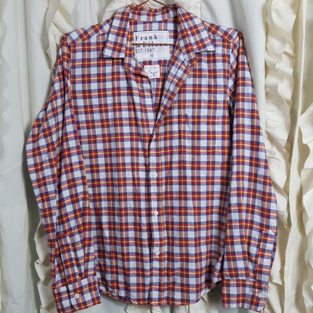 Frank & Eileen Barry flannel check button up shirt